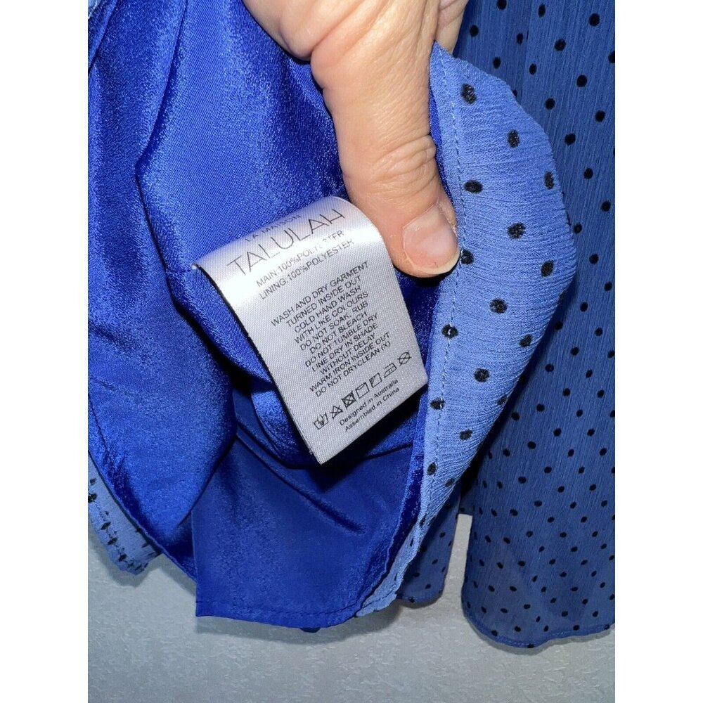 La Maison Talulah Sorrento Midi Dress Women's XS Blue Polka Dot Retro Look X - Picture 16 of 16